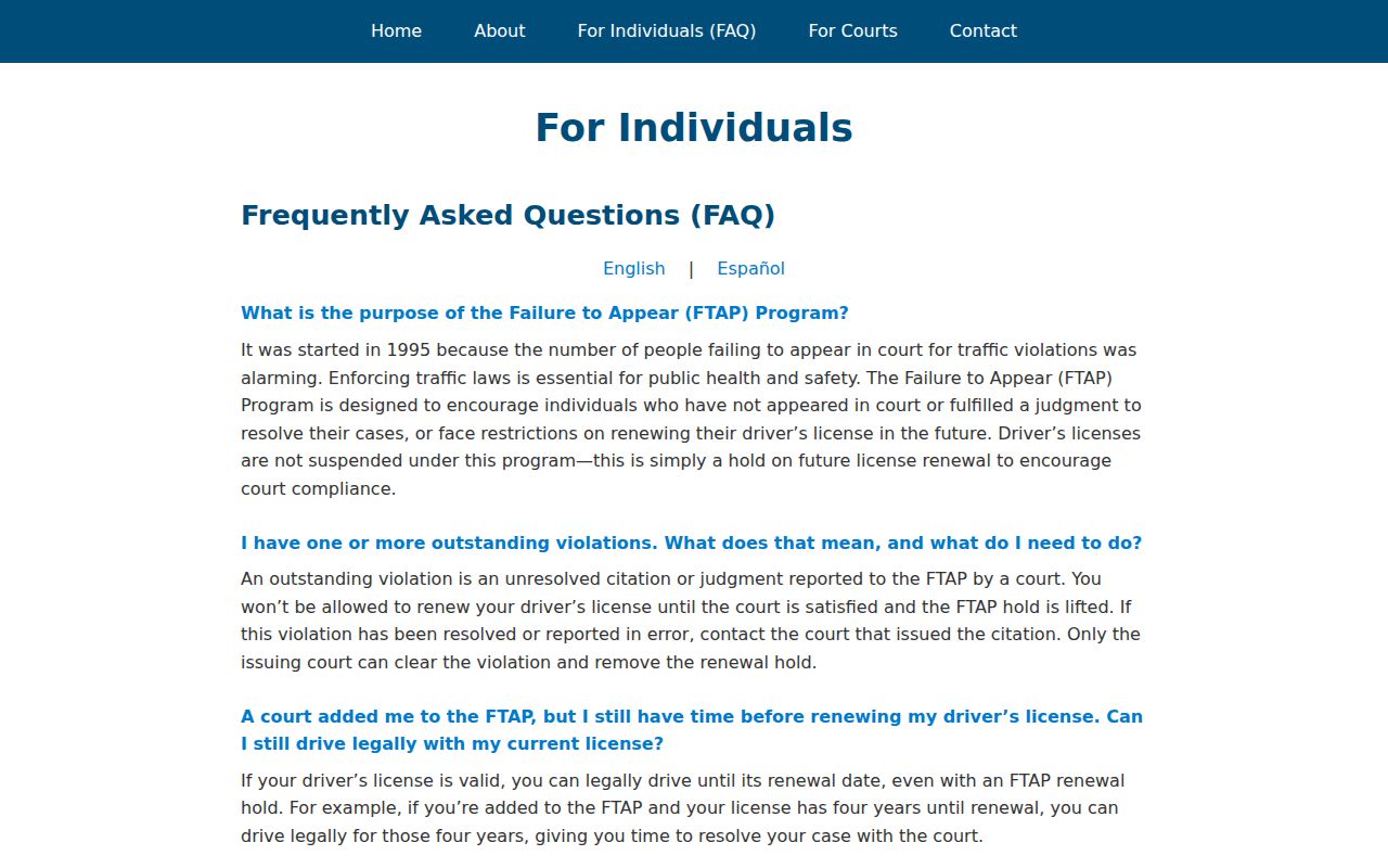 OmniBase individual FAQ explaining the FTA and FTP program