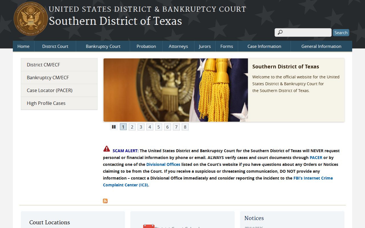 Southern District of Texas court location and federal access page